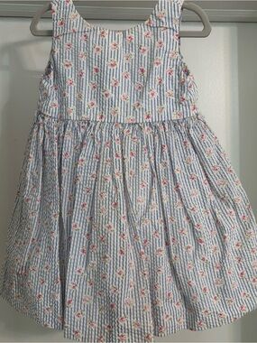 Polo by Ralph Lauren Seersucker Dress with Floral Print Size 18M